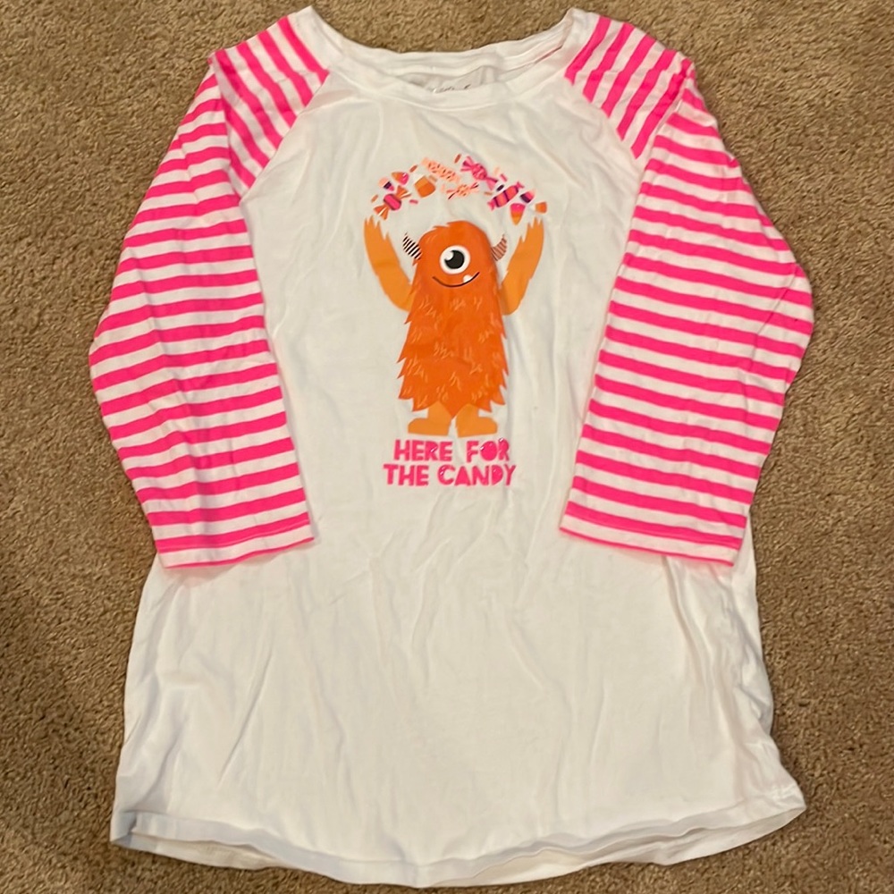 Cat & Jack Kids’ Halloween Graphic raglan t-shirt Candy Monster XL 14/16